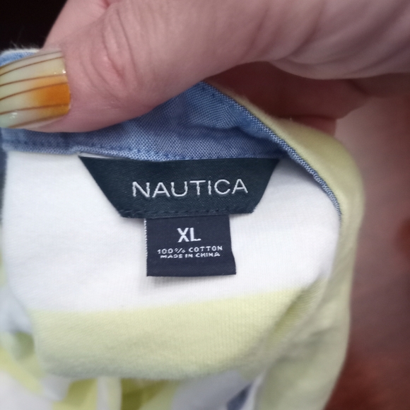Nautica Yellow and White Striped Top - Picture 2 of 2